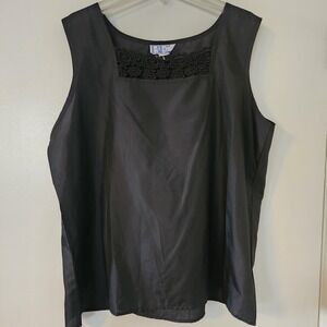 XL Vintage 90s Black Square Neck Tank by BFA Classic, Size Extra Large
